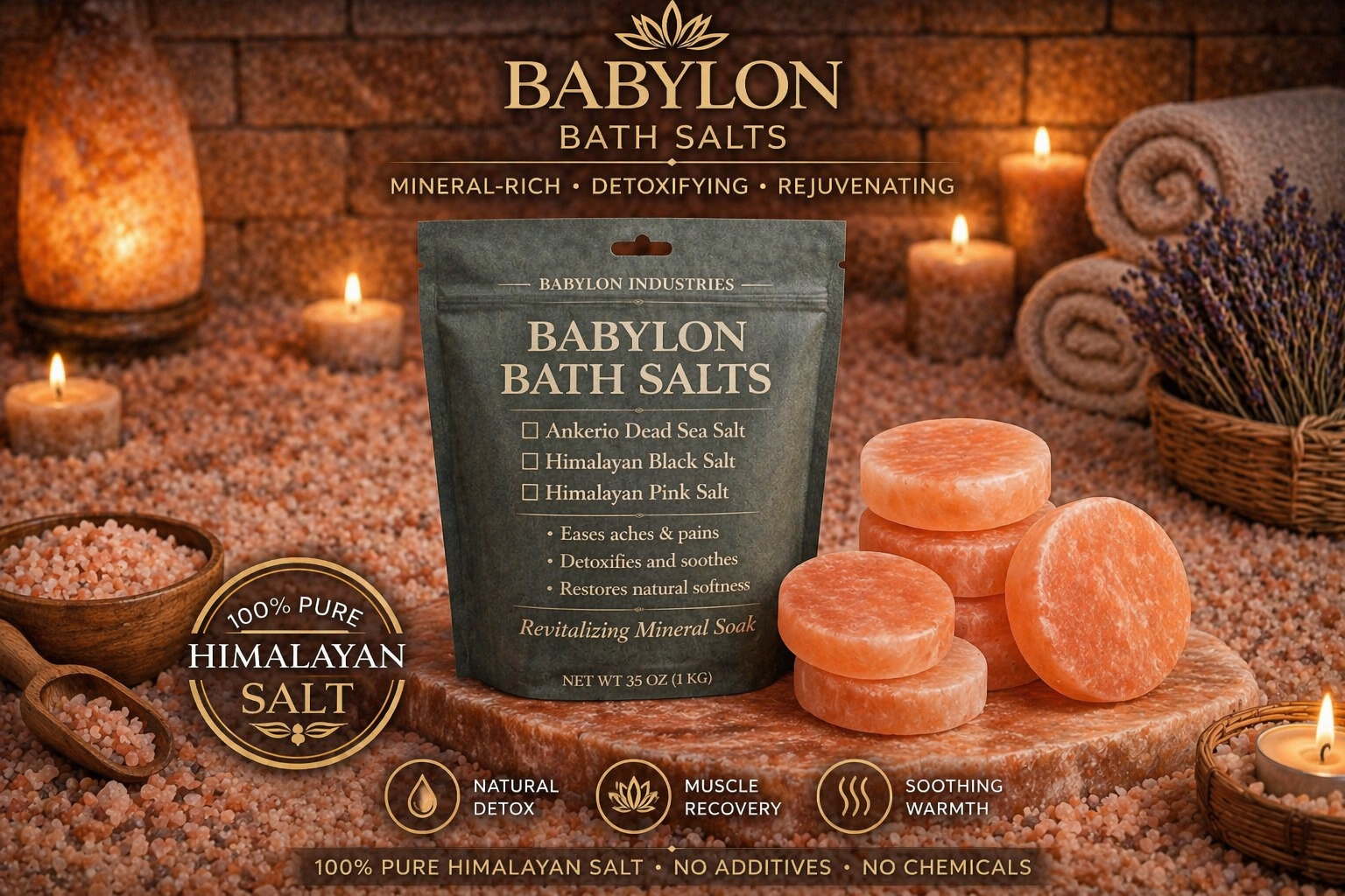 Ankerio Dead Sea Salt & Round Disk Stone